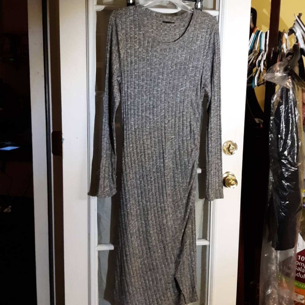 Sweater dress with braid down the side